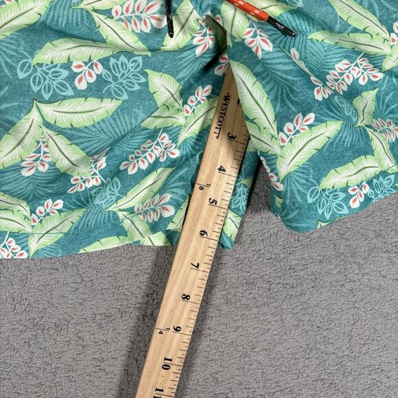 Tommy Bahama Relax Swim Trunks Men’s Size L Blue Green Floral Print Beach Palms - Picture 6 of 10